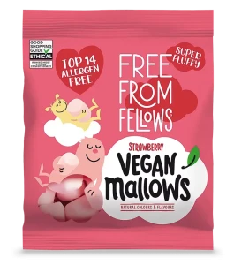 Free From Fellows Pianki marshmallow truskawkowe Strawberry Mallows wegańskie bezglutenowe 105g