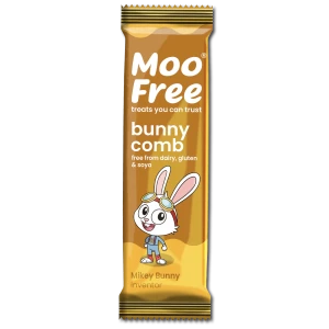 Moo Free Mini Bunnycomb – wegański batonik czekoladowy z chrupiącym karmelem 20g