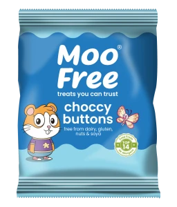 Moo Free Choccy Buttons – wegańskie czekoladowe pastylki 25g
