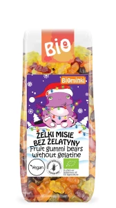 Biominki Żelki misie bez żelatyny BIO – edycja świąteczna 150g