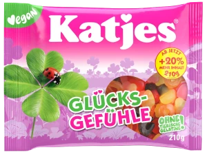 Katjes Szczęśliwe symbole – żelki bez żelatyny 210 g (Glücksgefühle)