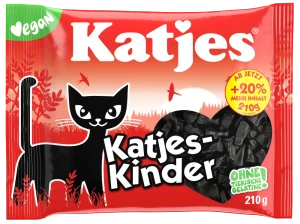Katjes Kotki lukrecjowe – żelki lukrecjowe 210 g (Katjes Kinder)