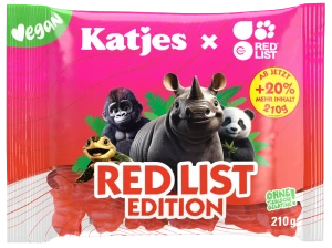 Katjes Red List Edition – żelki bez żelatyny 210 g (Red List Edition)