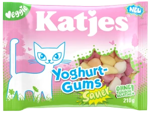 Katjes Yoghurt Gums kwaśne – żelki bez żelatyny 210 g (Yoghurt Gums Sauer)