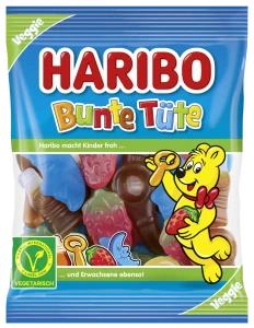 Haribo Kolorowa mieszanka – żelki bez żelatyny 175 g (Bunte Tüte)