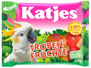 Katjes Owoce Tropikalne – żelki bez żelatyny 210 g (Tropen-Früchte)