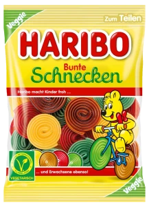Haribo Bunte Schnecken – kolorowe ślimaczki owocowe musujące 175 g