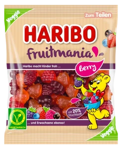 Haribo Fruitmania Berry – żelki owocowe bez żelatyny 175 g